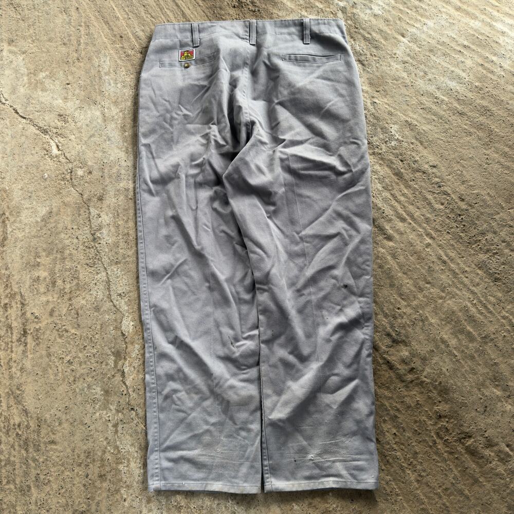 VTG Ben Davis Frisko Pants Mens 38 (Fit 38x30) Gray Wide Leg Baggy Made USA - Picture 2 of 6